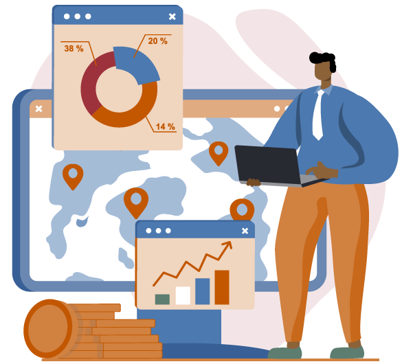 Colaborador consultando dashboard Colaborador consultando dashboard